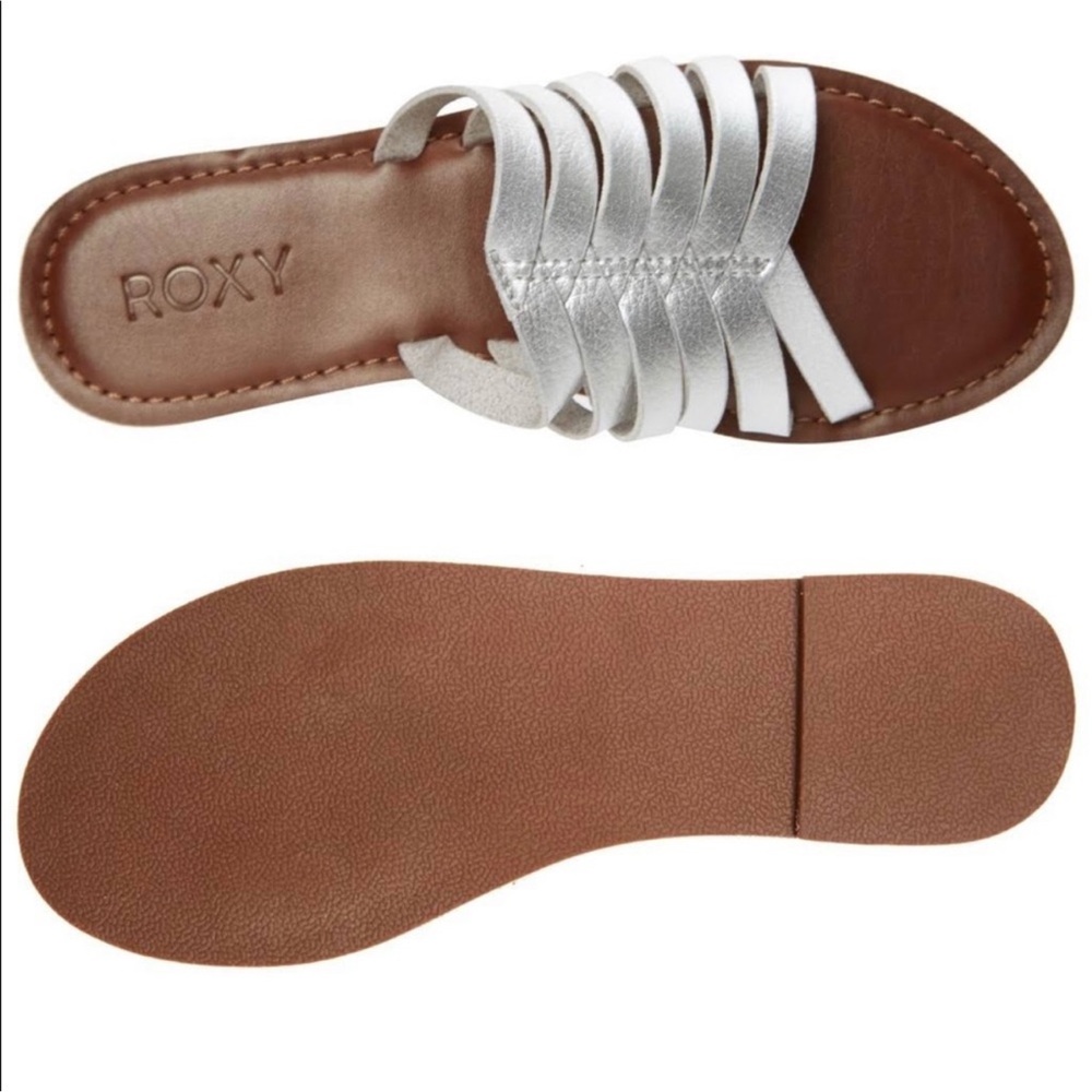 Roxy Women's Silver and Brown Strappy Sandals